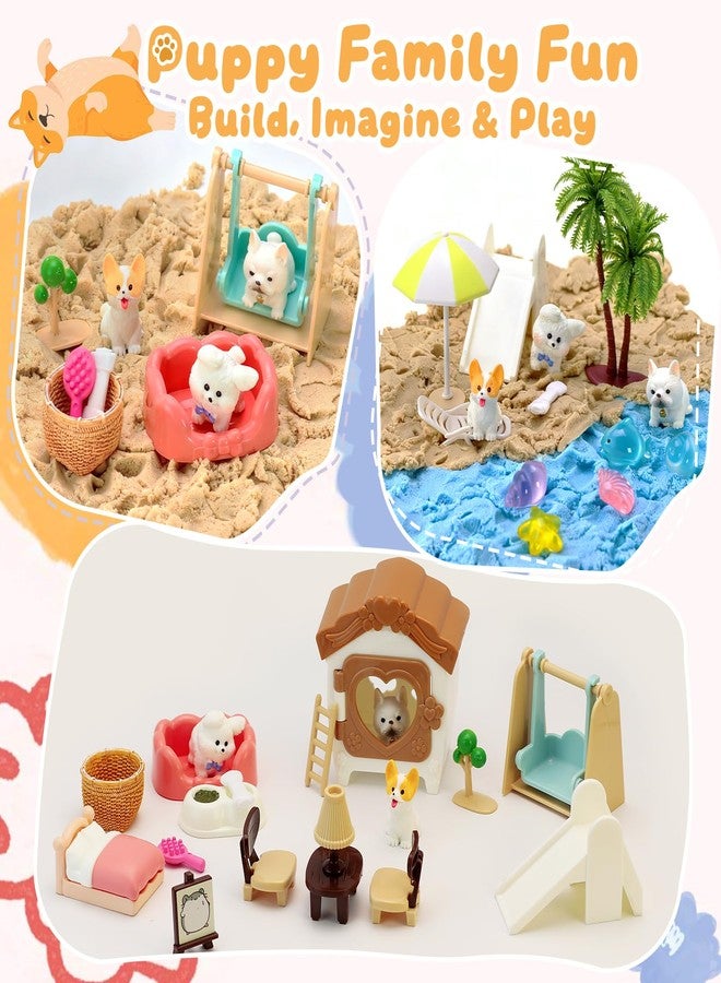 Crelloci Double-Layer Pet Magic Sand Playset, 2 Colors Magnetic Sand Sensory Bin with Cat & Dog Figures, Mess-Free Sand Toy Kit for Kids, Creative Sensory Play, Gift for Boys & Girls Age 3+ - Image 2
